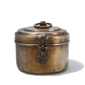 Indian Small Brass Chapati Box - Ca 1930