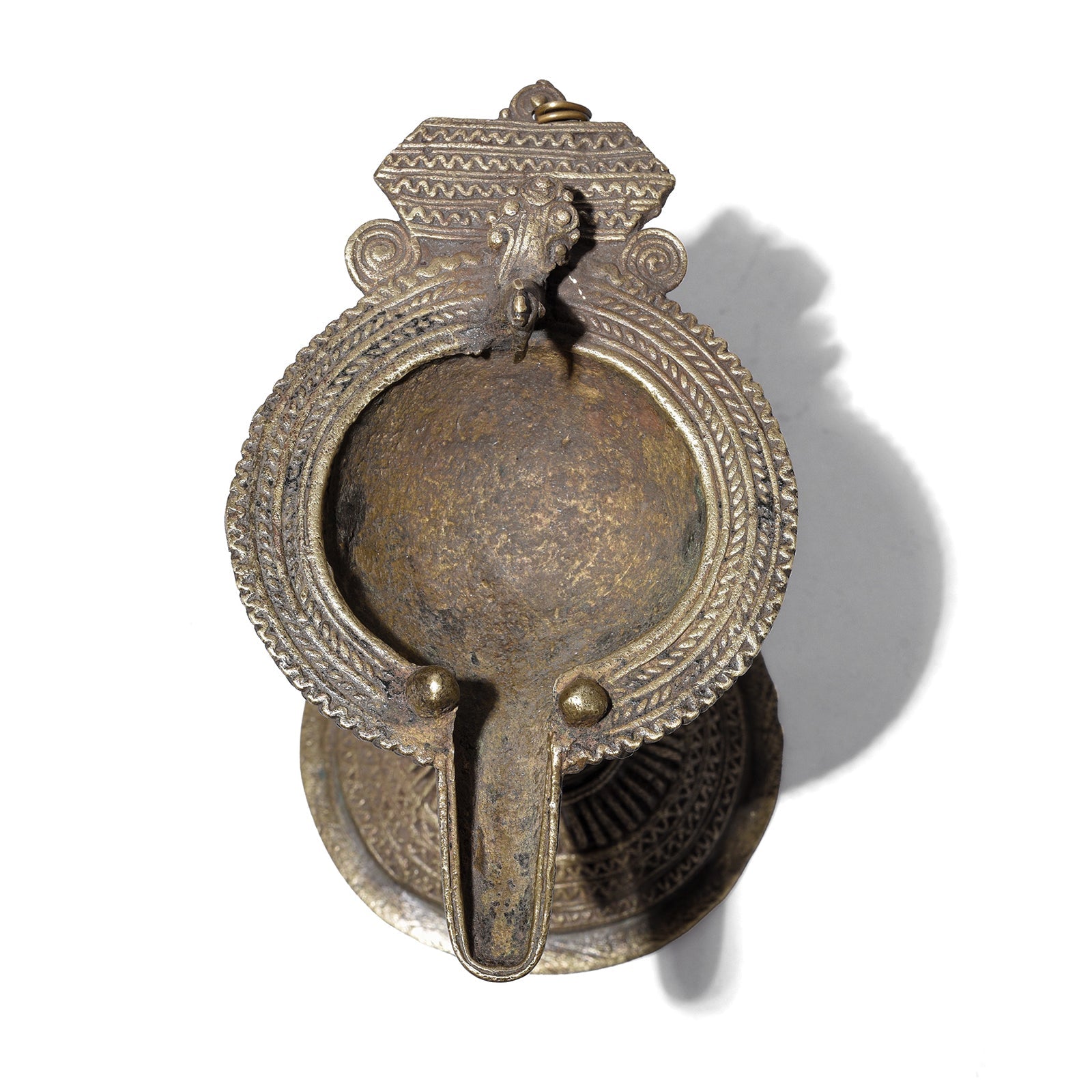 Brass Dhokra Work Oil Lamp From Chhattisgarh- 19th Century