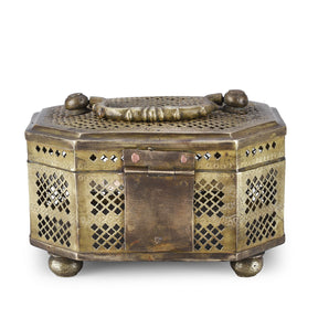 Octagonal Brass Jali Paandan Box - 1920