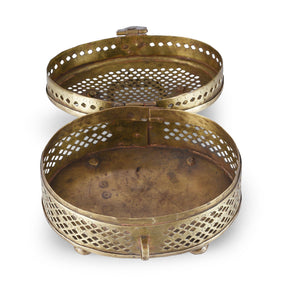 Oval Brass Jali Paandan Box - 1920