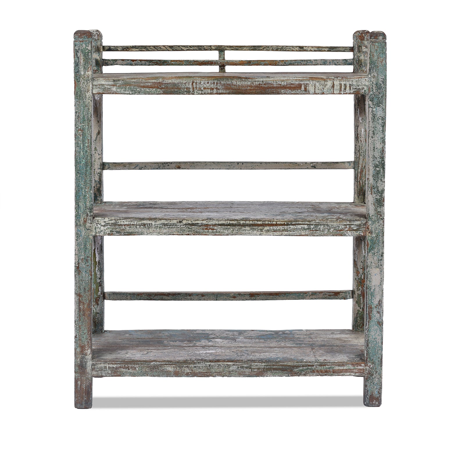 Green Painted Teak Shelf - 1940