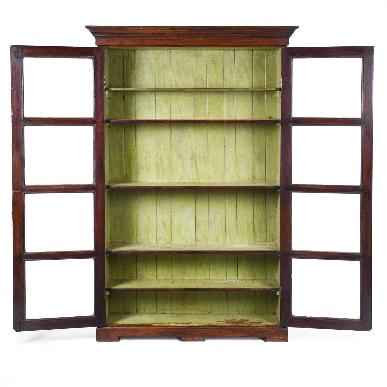 Glazed Teak Indian Book Cabinet - 19th Century