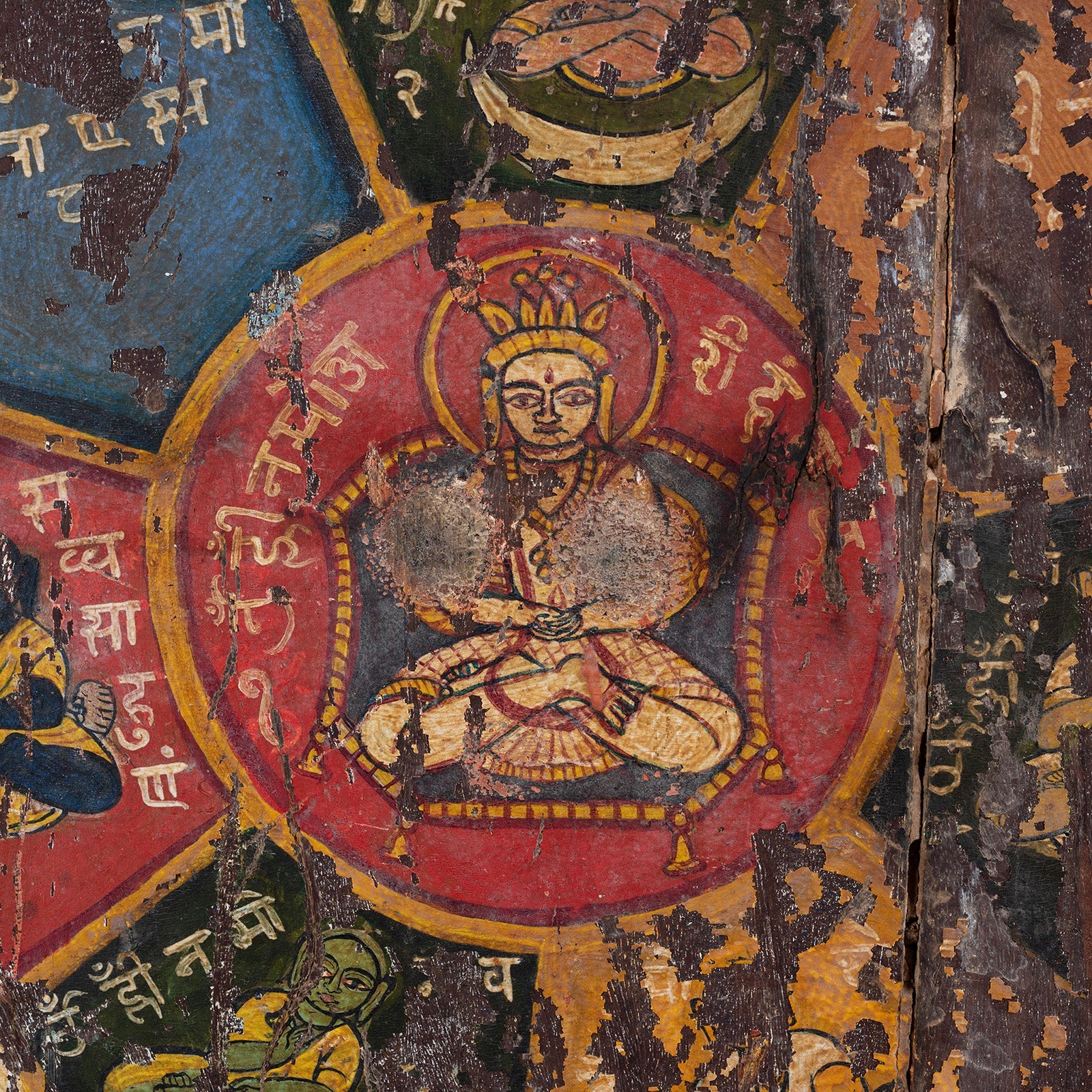 Painted Jain Cosmological Mandala Panel - Late 19th Century