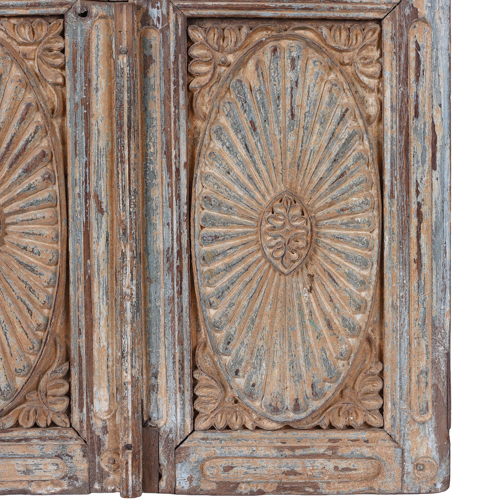 Painted Teak Cabinet Front Panel - 19th Century