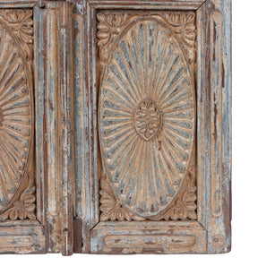 Painted Teak Cabinet Front Panel - 19th Century