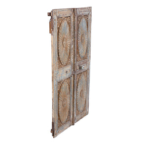 Painted Teak Cabinet Front Panel - 19th Century