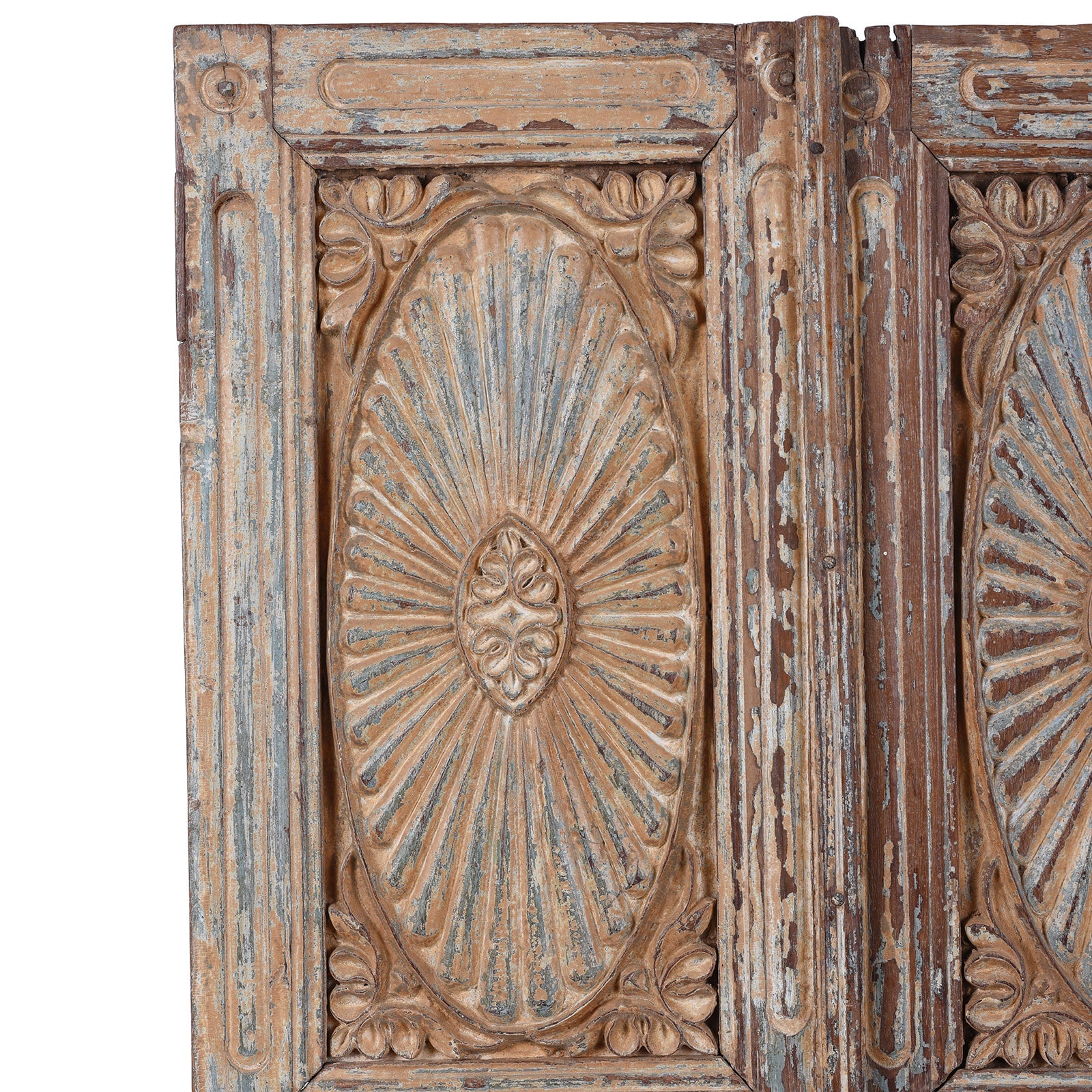 Painted Teak Cabinet Front Panel - 19th Century