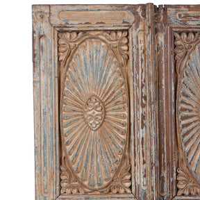 Painted Teak Cabinet Front Panel - 19th Century