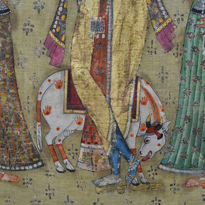 Pichwai from The Deccan - Polychrome Gold & Silver Leaf - 1980's