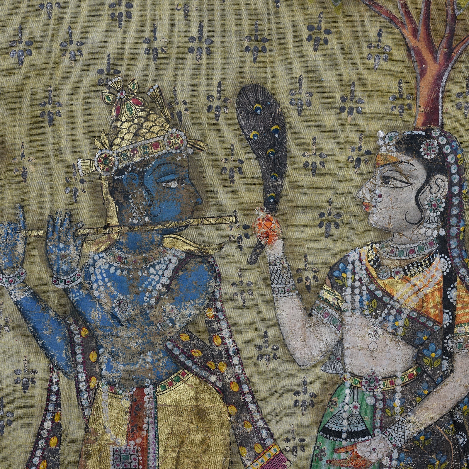 Pichwai from The Deccan - Polychrome Gold & Silver Leaf - 1980's