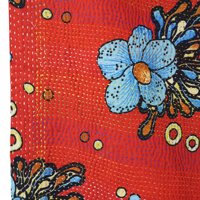 Vintage Red & Floral Kantha Throw