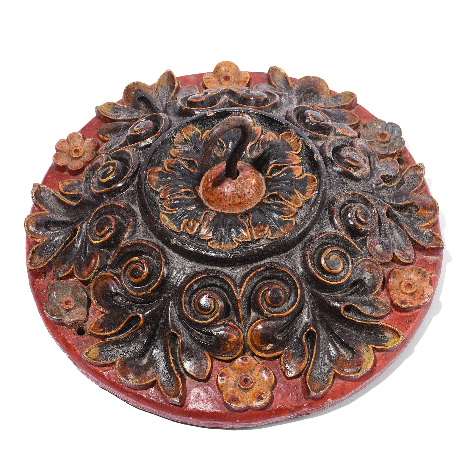 Painted Ceiling Rose From Bikaner - 19th Century