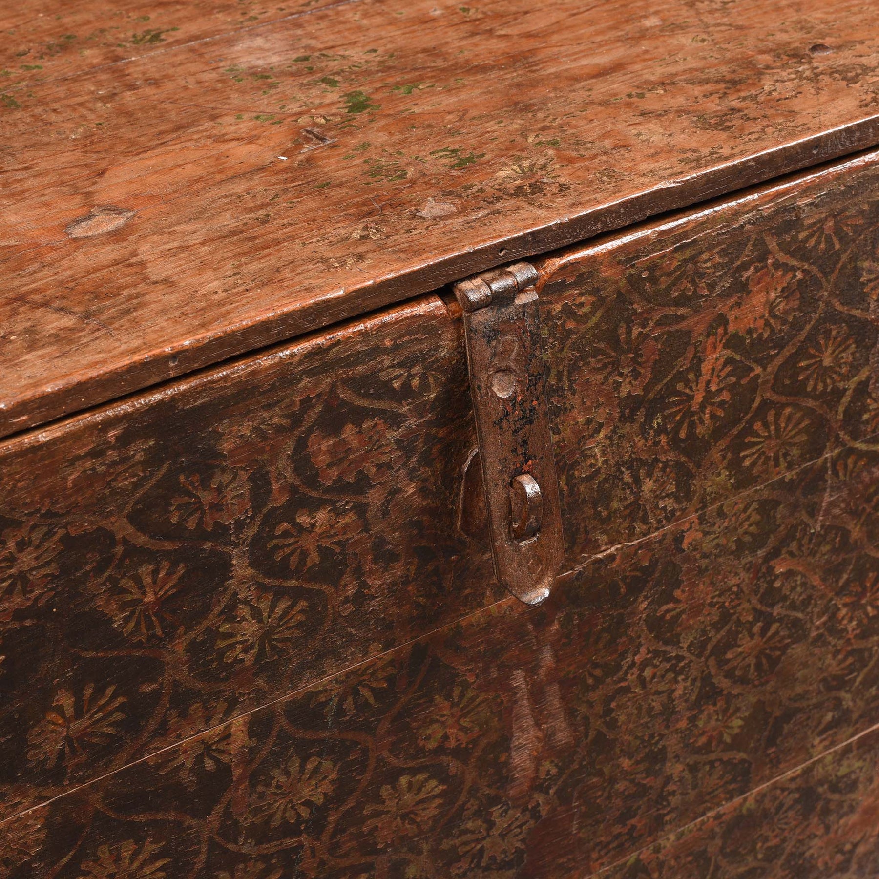 Painted Teak Chest from Nagaur - 18thC