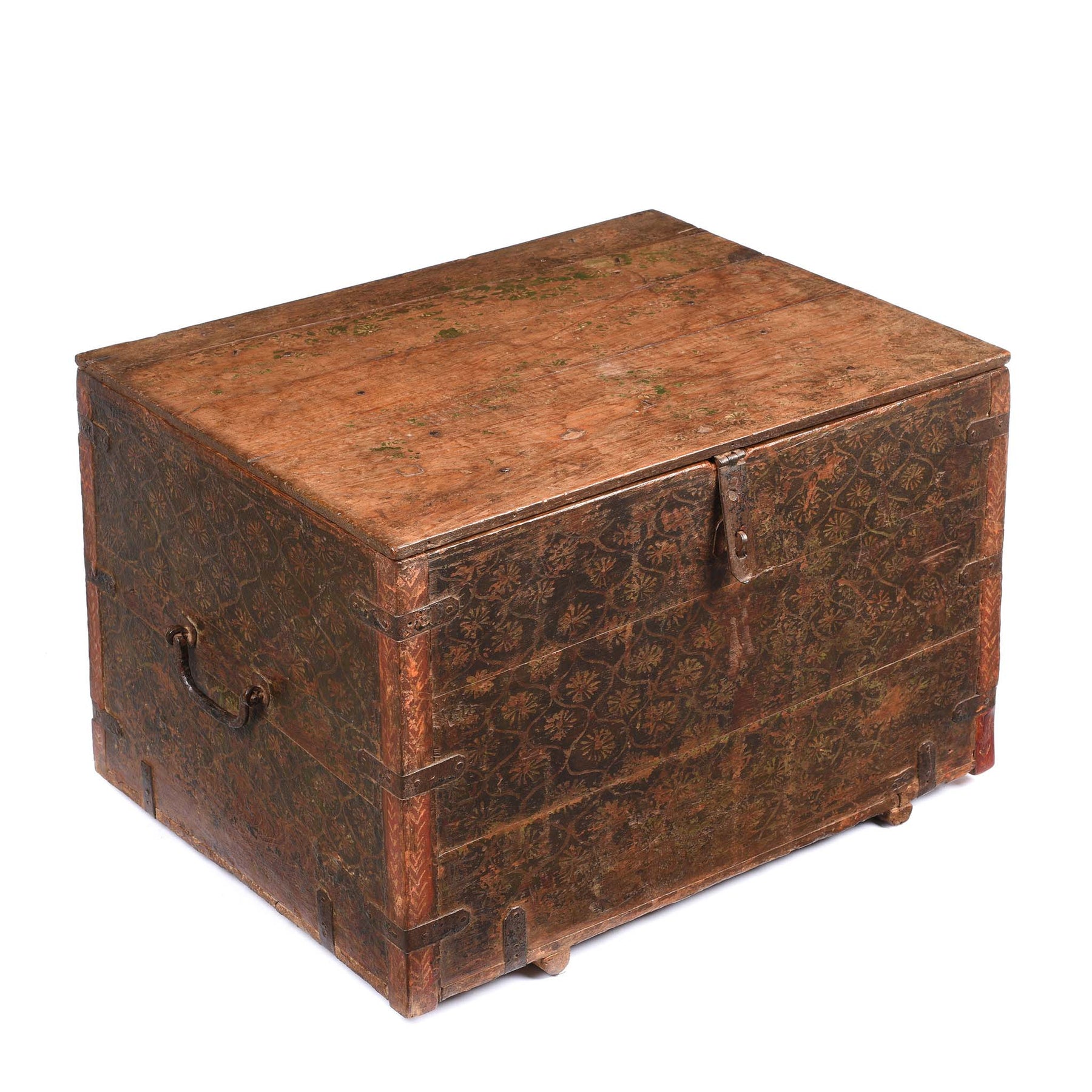 Painted Teak Chest from Nagaur - 18thC