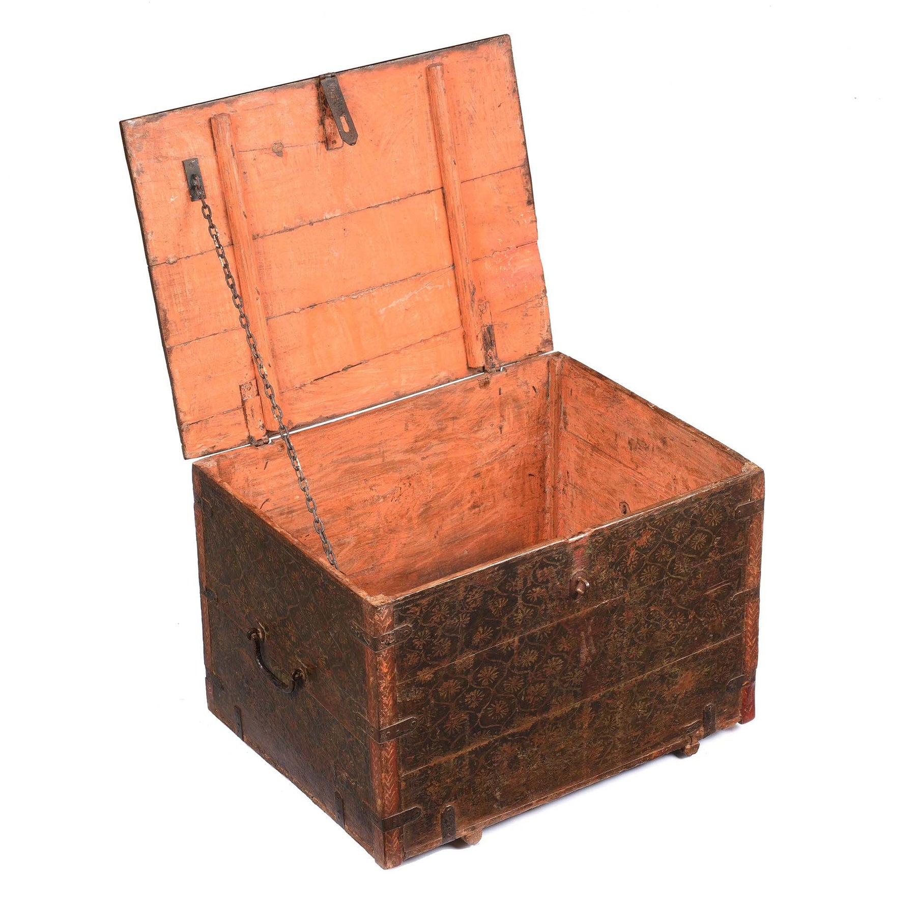 Painted Teak Chest from Nagaur - 18thC