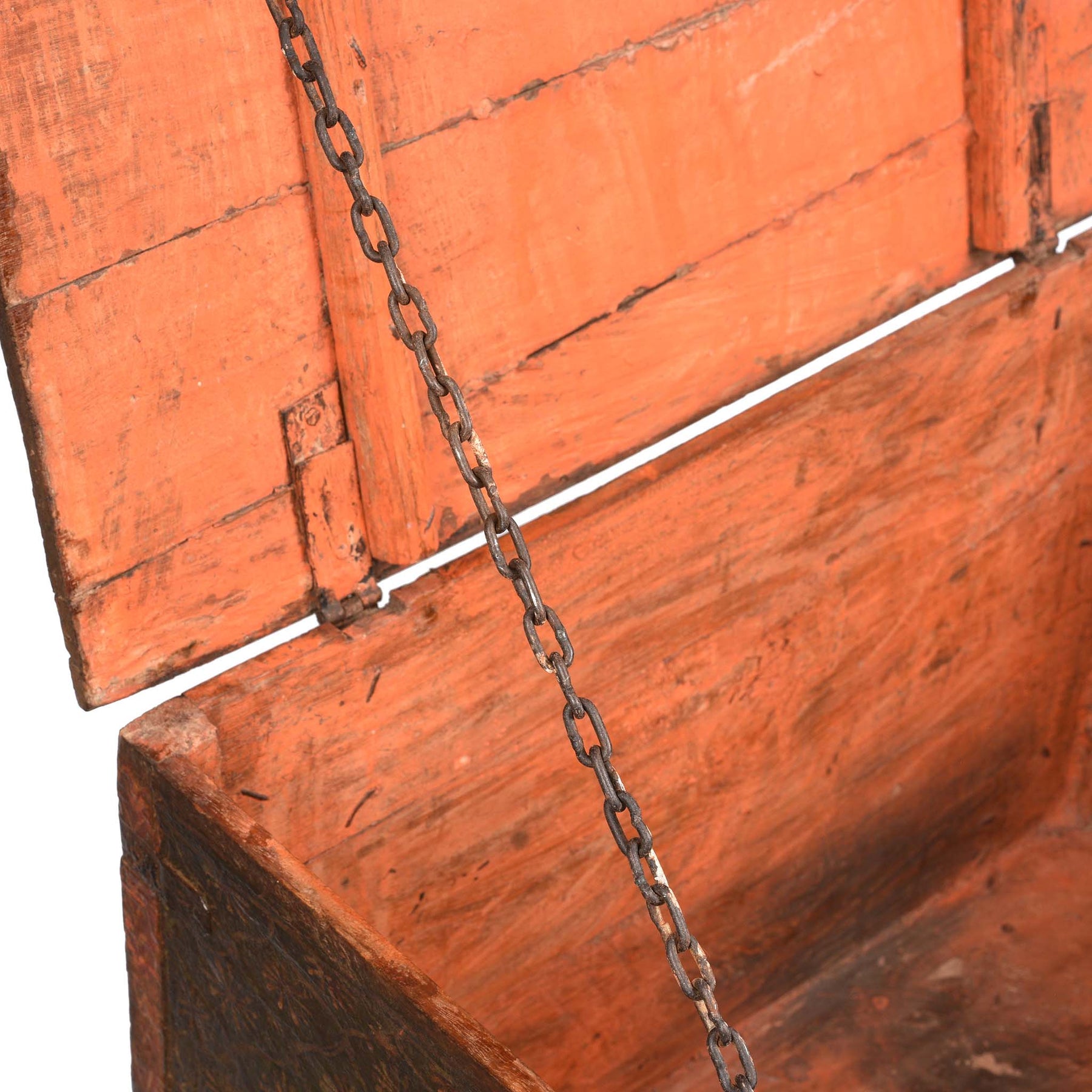 Painted Teak Chest from Nagaur - 18thC