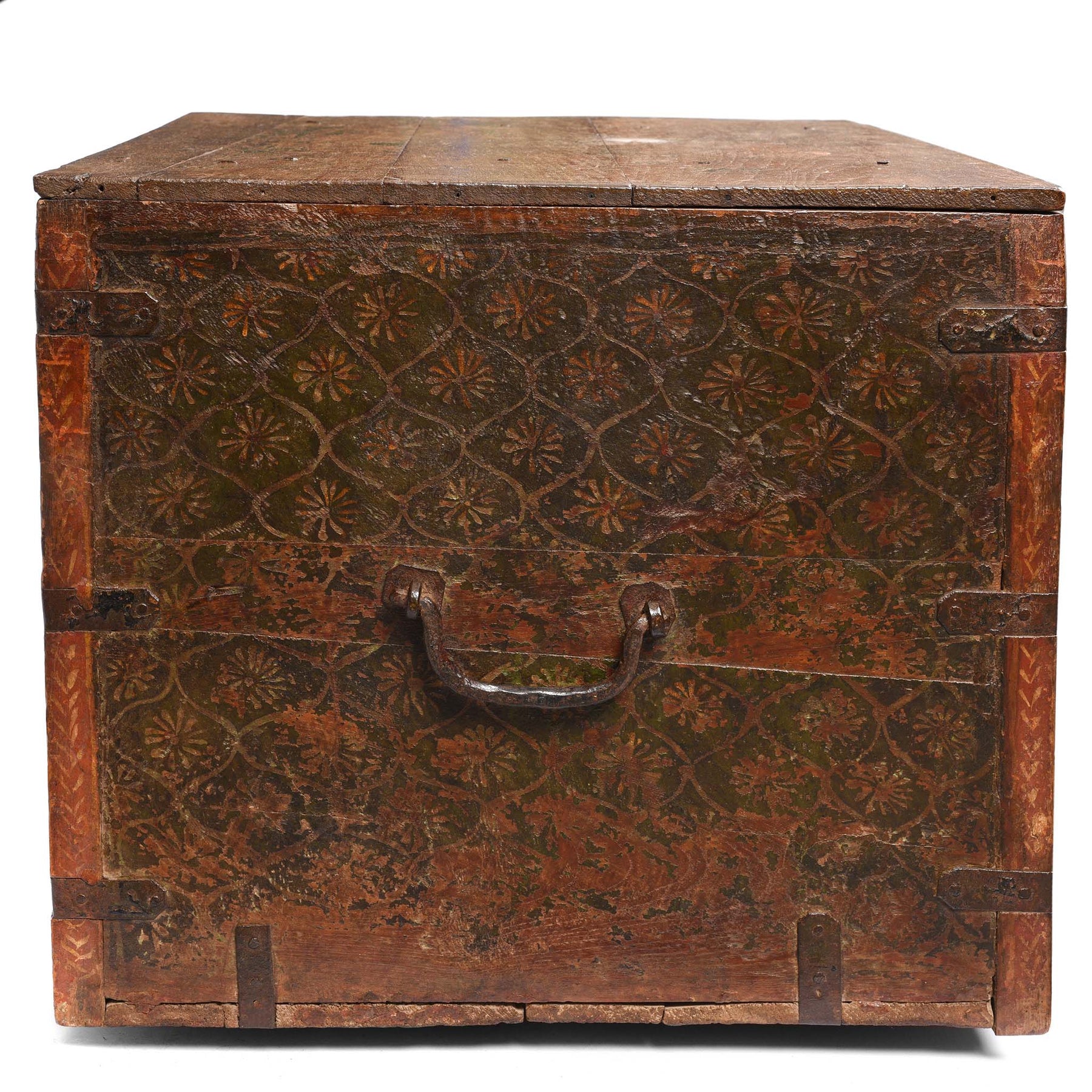 Painted Teak Chest from Nagaur - 18thC