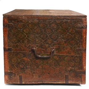 Painted Teak Chest from Nagaur - 18thC