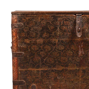 Painted Teak Chest from Nagaur - 18thC