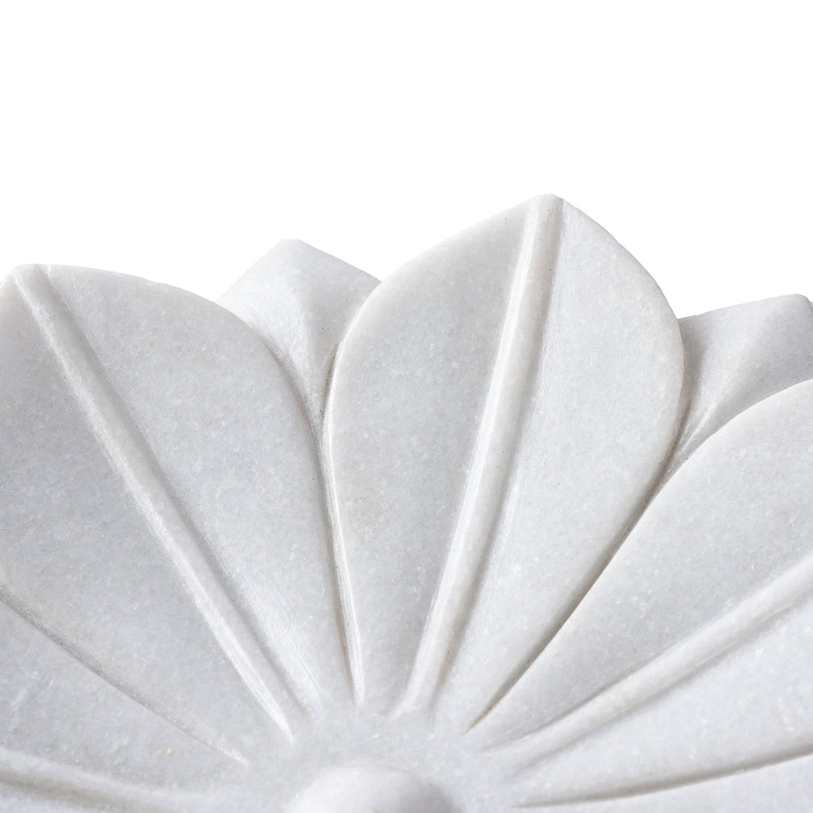 White Marble Lotus Plate From Rajasthan