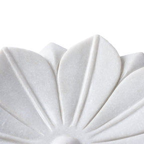 White Marble Lotus Plate From Rajasthan