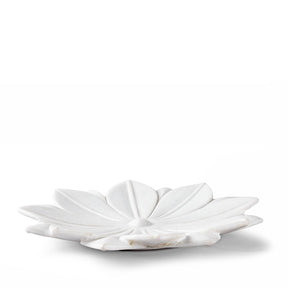 White Marble Lotus Plate From Rajasthan
