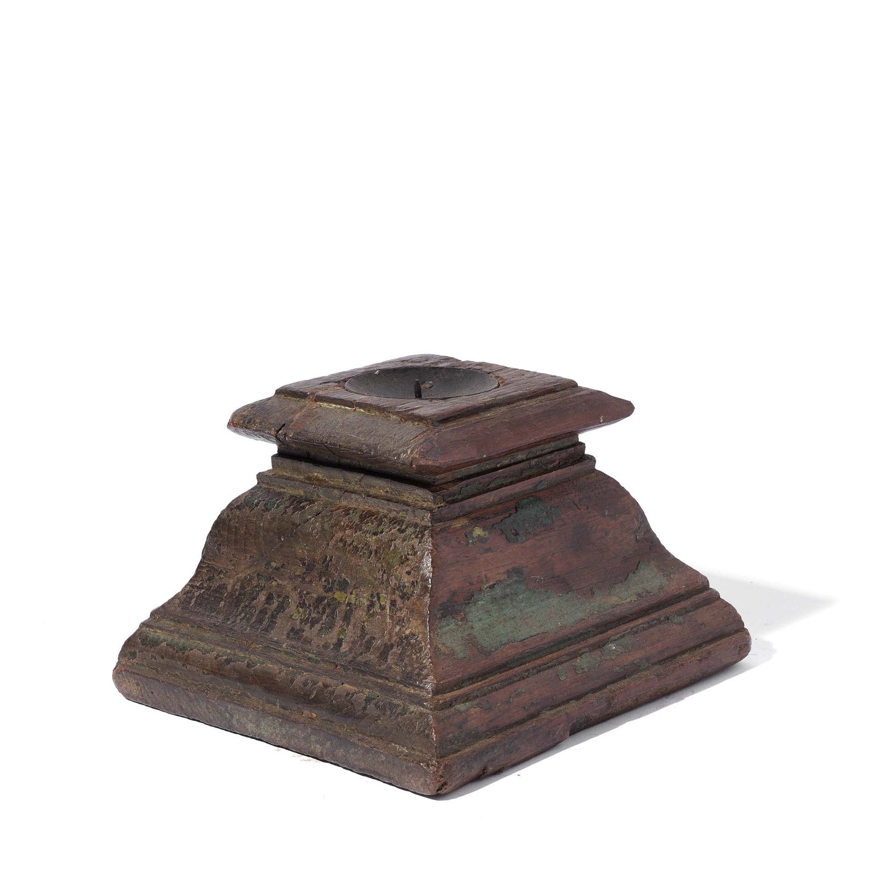 Teak Candle holder Modified From Old Capitol - 19thC - Two Colours