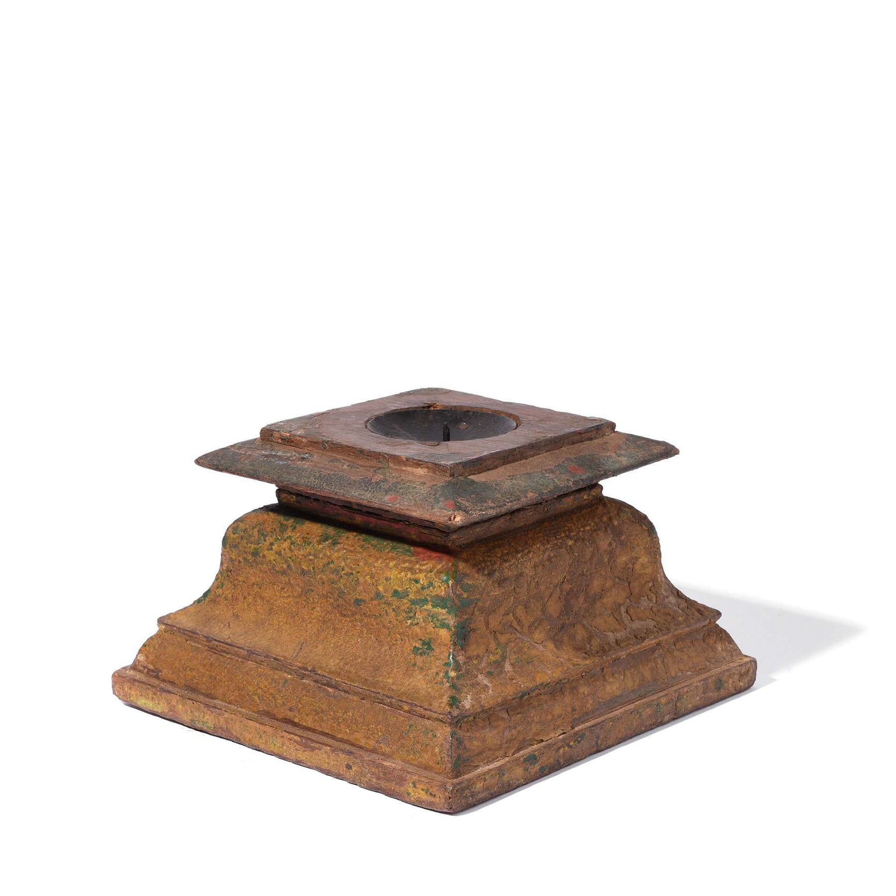 Teak Candle holder Modified From Old Capitol - 19thC - Two Colours
