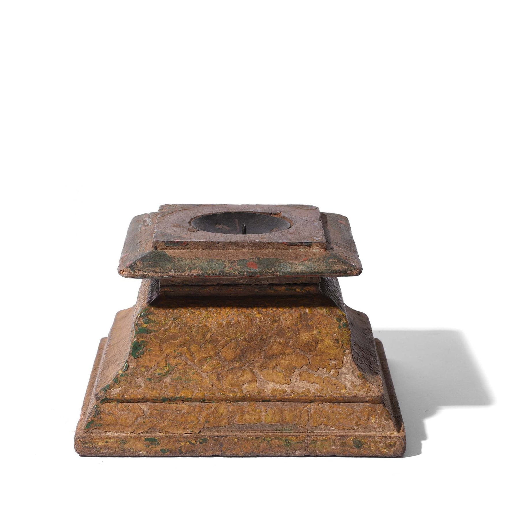 Teak Candle holder Modified From Old Capitol - 19thC - Two Colours