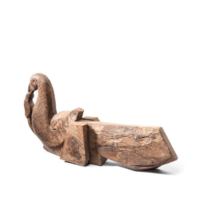 Carved Peacock Turban Hanger From Banswara - 19thC