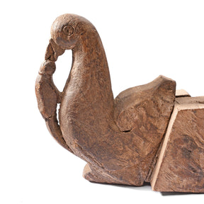 Carved Peacock Turban Hanger From Banswara - 19thC