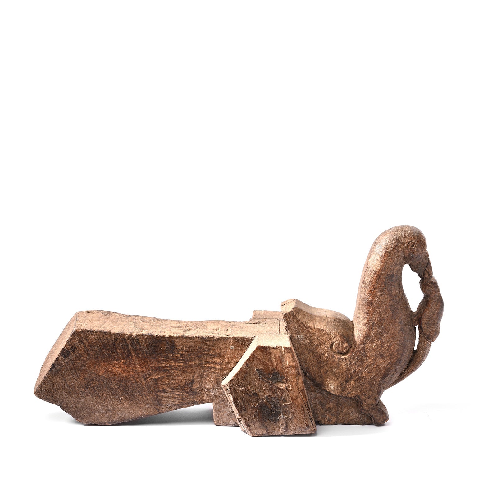 Carved Peacock Turban Hanger From Banswara - 19thC