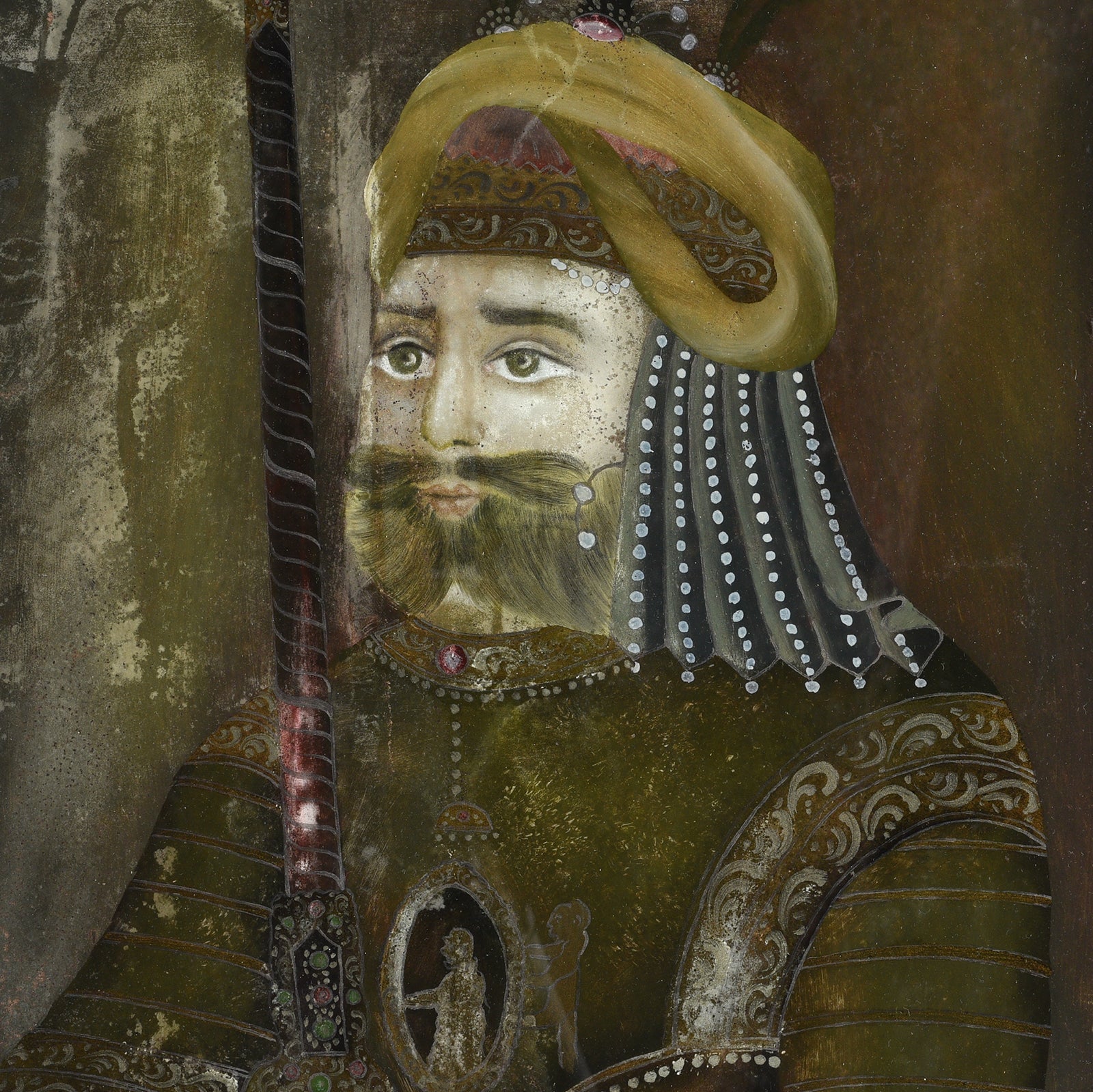 Reverse Glass Painting of a Sikh Nobleman – Late 19th Century