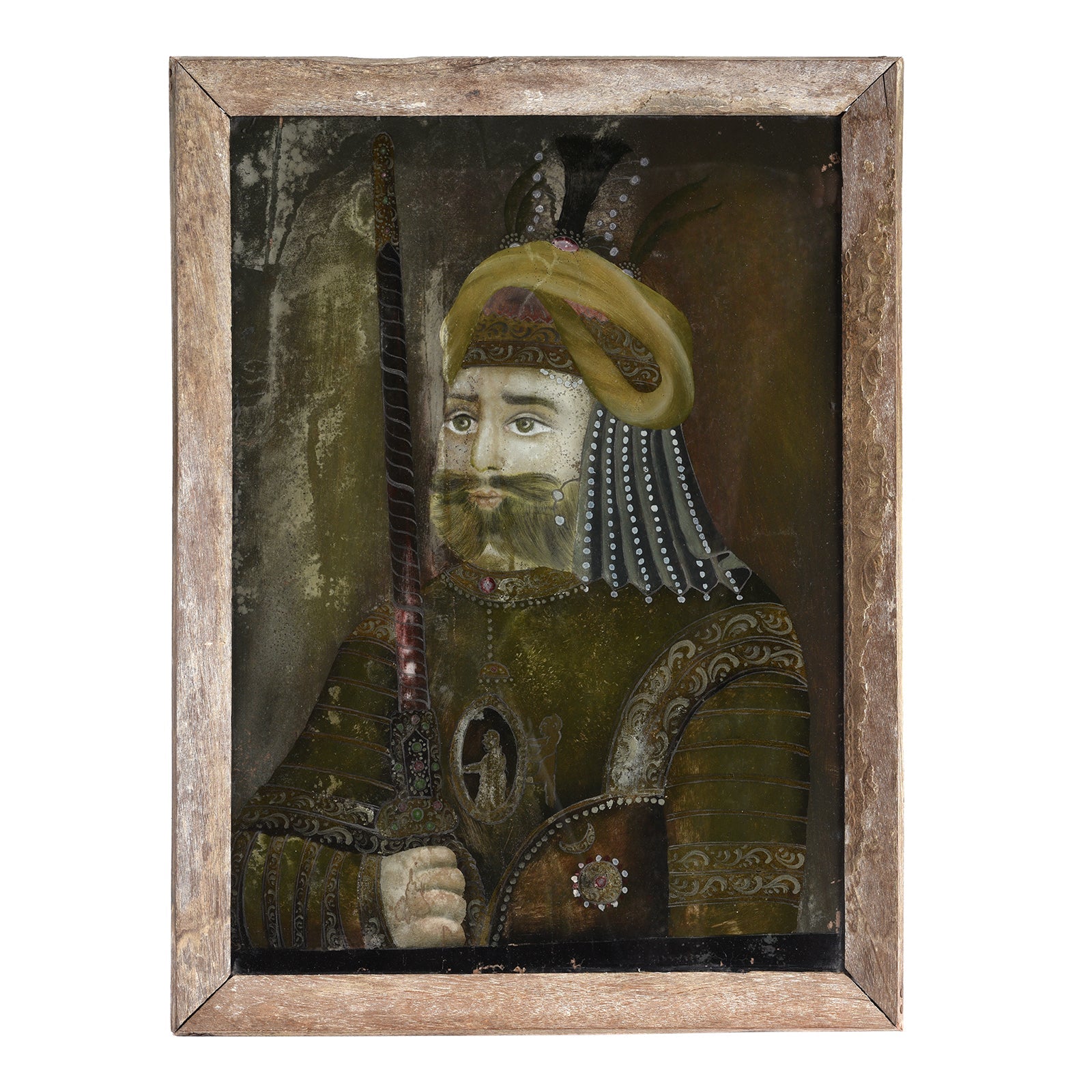 Reverse Glass Painting of a Sikh Nobleman – Late 19th Century