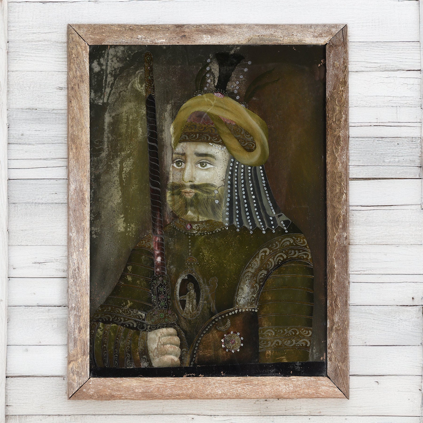 Reverse Glass Painting of a Sikh Nobleman – Late 19th Century