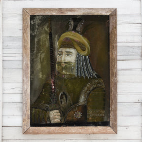 Reverse Glass Painting of a Sikh Nobleman – Late 19th Century