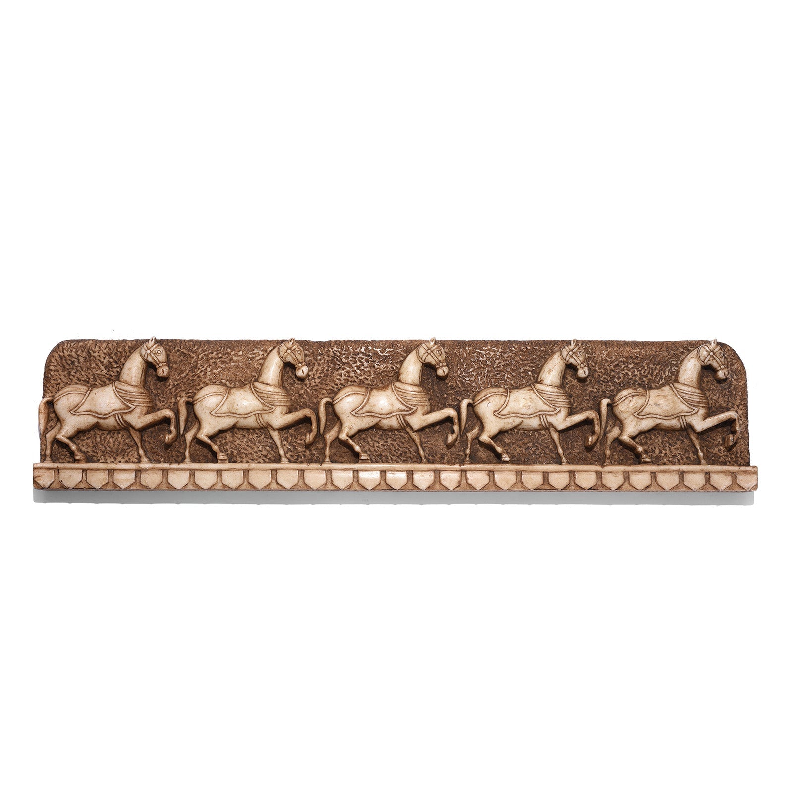 Hand Carved Marble Horse Panel - Mughal Style