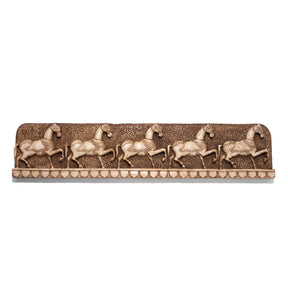 Hand Carved Marble Horse Panel - Mughal Style