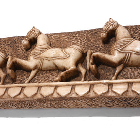 Hand Carved Marble Horse Panel - Mughal Style