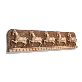 Hand Carved Marble Horse Panel - Mughal Style