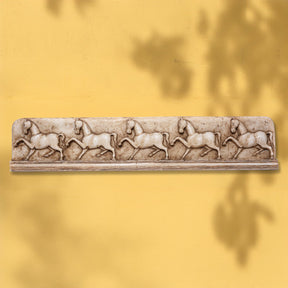 Mughal Style White Marble Horse Panel (Left Facing)