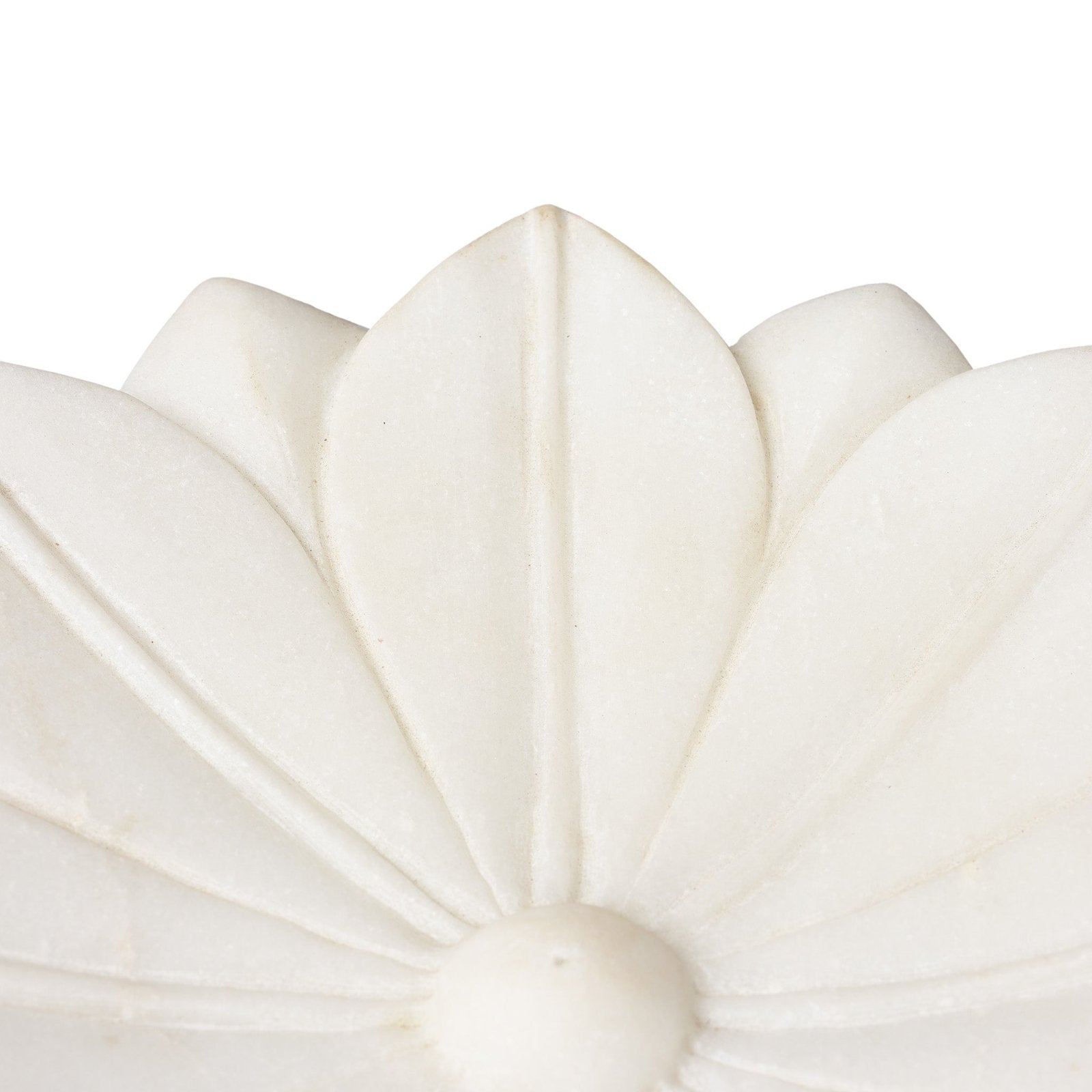 White Marble Lotus Plate From Rajasthan