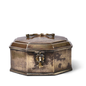 Indian Octagonal Brass Betel Nut Box - Circa 1920