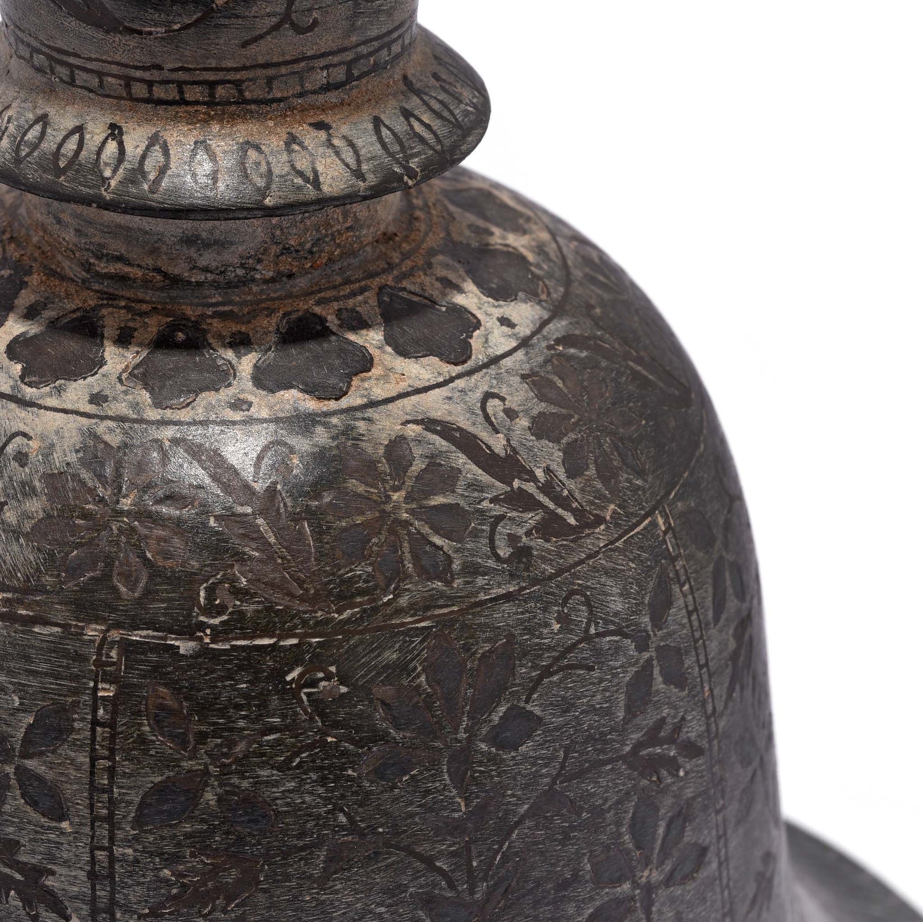 Bidriware Hookah Base from India - 19th Century