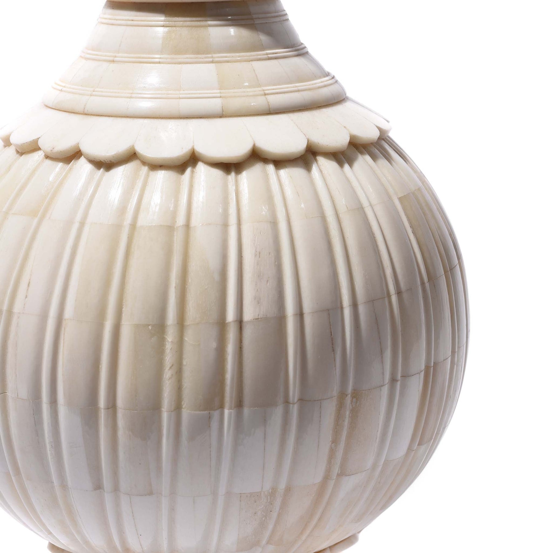 Tall Mughal Style Bone Inlaid Table Lamp