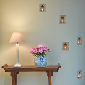 Tall Bone Inlay Pillar Table Lamp