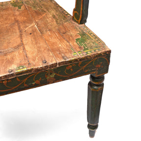 Polychrome Indian Chair From Bikaner - 19th Century