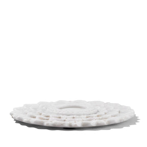 White Marble Candlestand - Lotus Design