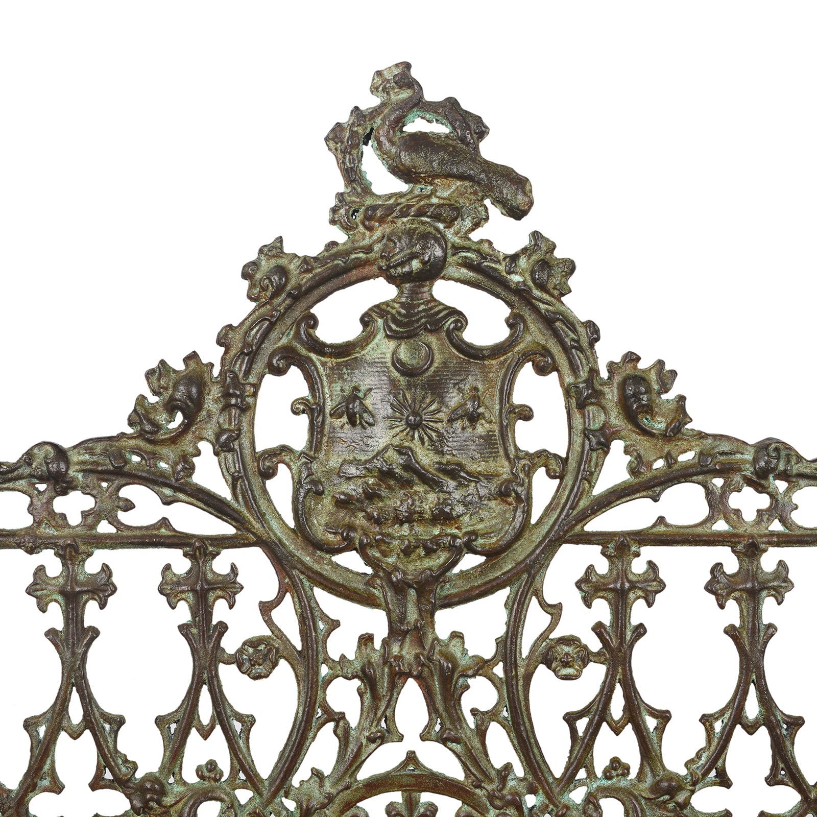 Gothic Cast Iron Garden Bench - Coalbrookdale Style