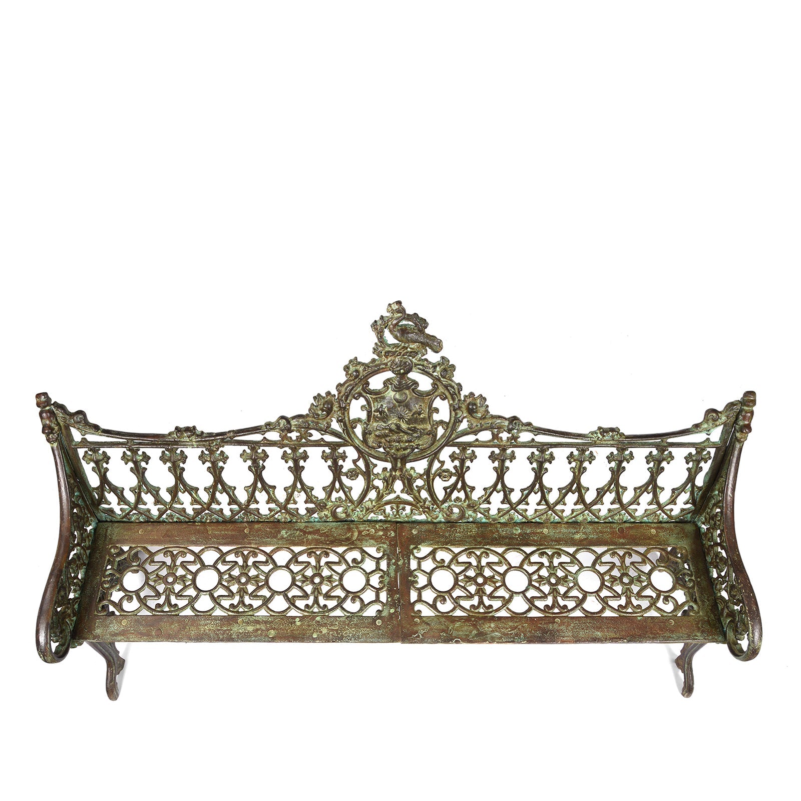 Gothic Cast Iron Garden Bench - Coalbrookdale Style